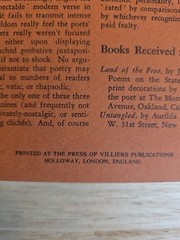 William Margolis, Miscellaneous Man No. 8, August 1956. Poetry.