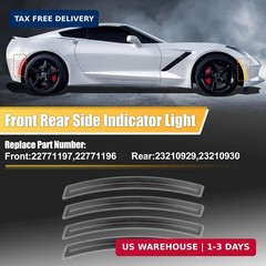 4Pcs Smoked Lens for Chevrolet Corvette C7 2014-2019 Red Amber LED Fr