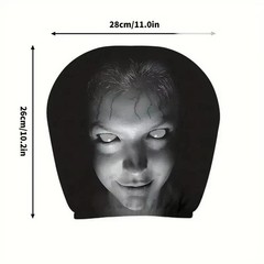 2pcs Ghost Face Headrest Covers,Scary Face Printing Auto Seat Universal Elastic