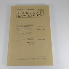 Harvard Law Review January 1992 Volume 105 Number 3 Paperback
