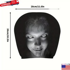 2pcs Ghost Face Headrest Covers,Scary Face Printing Auto Seat Universal Elastic