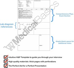 H&P notebook – Medical History and Physical notebook, 100 medical templates w…