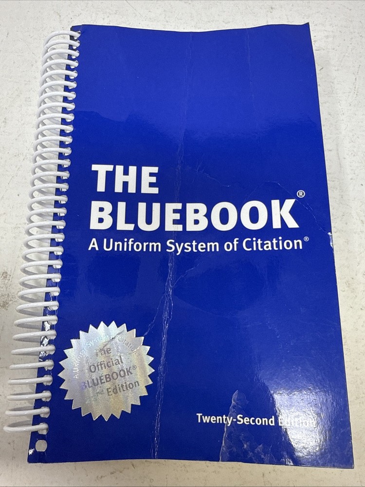 The Bluebook: a Uniform System of Citation (22nd ed) -Cover/Crease