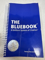 The Bluebook: a Uniform System of Citation (22nd ed) -Cover/Crease