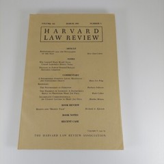 Harvard Law Review March 1992 Volume 105 Number 5 Paperback