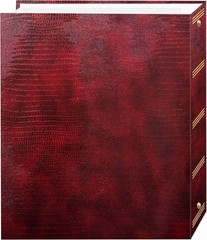 Magnetic Self-Stick 3-Ring Photo Album 100 Pages (50 Sheets), Burgundy Red