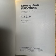 Conceptual Physics Teaching Guide Second Edition by Paul G. Hewitt 1992 Paperbac