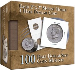 Half Dollar 2X2 Coin Mounts Cube 100 Count