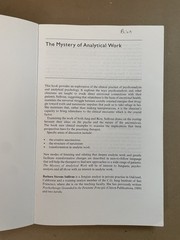 Mystery of Analytical Work : Weavings from Jung and Bion by Barbara Stevens…