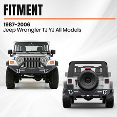 Front & Rear Bumper Compatible with 1986-2006 Jeep Wrangler TJ YJ W/2 40W LED Li