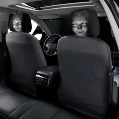 2pcs Ghost Face Headrest Covers,Scary Face Printing Auto Seat Universal Elastic