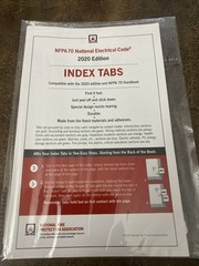 NFPA 70 NEC 2020 Edition INDEX TABS – National Electrical Code – Sealed New
