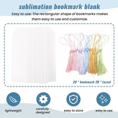 Blank Clear Acrylic Bookmarks 20Pcs Rectangle Craft Transparent Acrylic5578