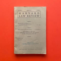 Harvard Law Review • March 1971 • Volume 84 • Number 5 • Paperback