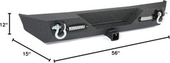 Front & Rear Bumper Compatible with 1986-2006 Jeep Wrangler TJ YJ W/2 40W LED Li